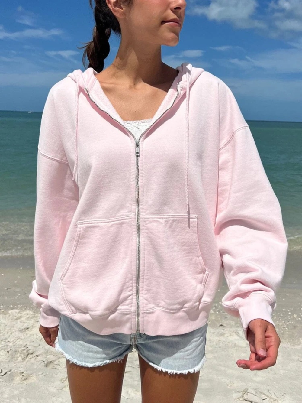 Brandy Melville Christy hoodie pink